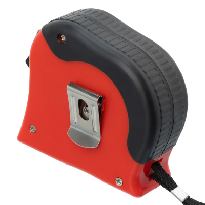 Рулетка Double fixation, 10 м х 25 мм, обрезиненный корпус, двойная плавная фиксация