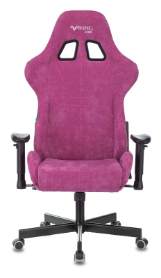 Кресло игровое Бюрократ VIKING KNIGHT Fabric малиновый Light-15 с подголов. крестовина металл