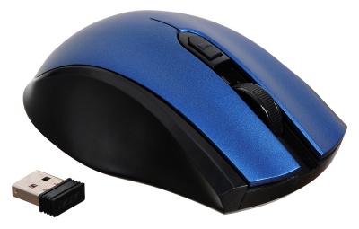 Мышь Acer OMR031 черный/синий оптическая (1600dpi) беспроводная USB (3but)