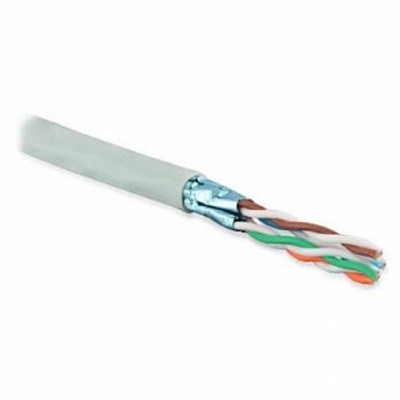 Exegate EX281811RUS Кабель Exegate  FUTP4-C5e-CU-S24-IN-PVC-GY-305 FTP 4 пары кат.5e медь, 24AWG, экран, бухта 305м, серый, PVC