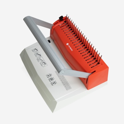 Переплетчик ГЕЛЕОС БП-16 бело-красный на пластиковую пружину Гелеос БП16пбк