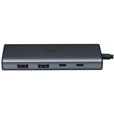 Конвертер UGREEN CM498 (45379) 4-in-1 4K@60Hz USB-C to 2*USB-A 3.2+2*USB-C 3.2+2*HDMI+PD Port Converter. Цвет:серый