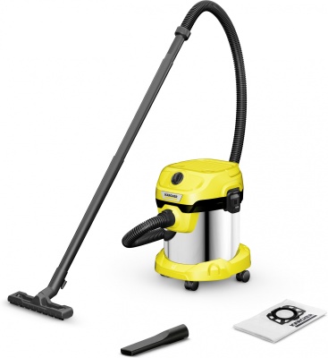 Строительный пылесос Karcher WD 2 Plus S V-15/4/18 1000Вт (уборка: сухая/сбор воды) желтый