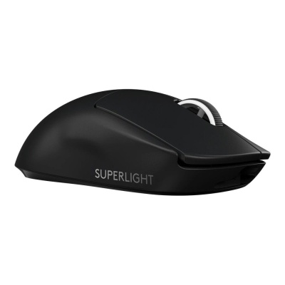 Мышь игровая Logitech PRO X Superlight Black черная, беспроводная Lightspeed, cенсор Hero 25K 100-25600dpi, 6 кнопок, облегченная 63гр, USB кабель 1,8м, под обе руки