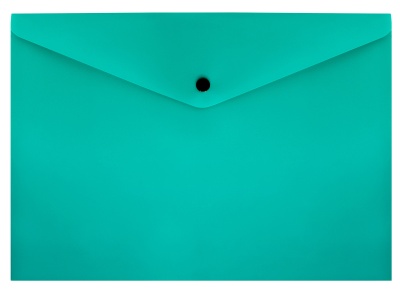 Конверт на кнопке Бюрократ -PK803TTURG A4 пластик 0.15мм бирюзовый