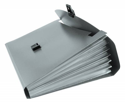 Портфель Бюрократ -BPP13GREY 13 отдел. A4 пластик 0.7мм серый