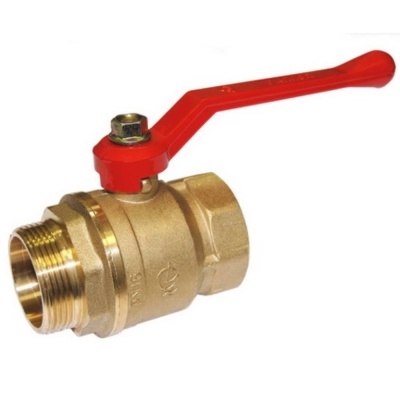 Кран шаровой ГАЛЛОП DN-40 СТАНДАРТ 221 рычаг красный, ВхН