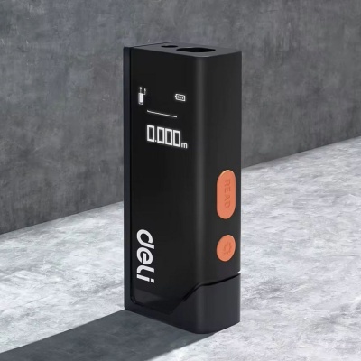 Deli Лазерный дальномер "Home Series Black" Deli DL331150  диапазон измерений 0,05~50м, точность измерения ±3мм, 370 мАч, OLED дисплей, Type-C, вес 48 грамм, эксклюзивный дизайн