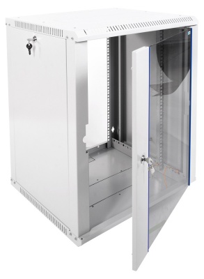 Шкаф коммутационный ЦМО ШРН-ЭКОНОМ (ШРН-Э-15.500-9005) настенный 15U 600x520мм пер.дв.стекл 75кг черный 470мм