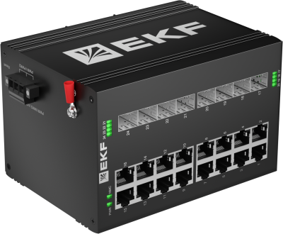 Коммутатор промышленный неуправляемый U-8GX/SFP-16GT, 8 портов 1000Base-X SFP, 16 портов 10/100/1000Base-T(X) RJ45, монтаж на динрейку TSX EKF