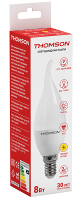 THOMSON LED TAIL CANDLE 8W 640Lm E14 3000K TH-B2027