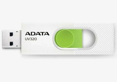 Флеш накопитель 32GB A-DATA UV320, USB 3.2, белый/зеленый