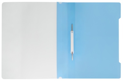 Папка-скоросшиватель Бюрократ Pastel -PSLPAST/BLUE A4 прозрач.верх.лист пластик голубой 0.14/0.18