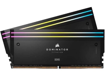 Модуль памяти CORSAIR 64GB 6600МГц DDR5 CL32 DIMM (Kit of 2x32GB) XMP 3.0, Dominator Titanium RGB Black