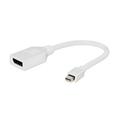 Переходник Cablexpert Переходник miniDisplayPort - DisplayPort, Cablexpert A-mDPM-DPF-001-W, 20M/20F, длина 16см, белый, пакет {100}