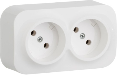 Розеточный блок с предварительным подключением 2 x 2К без шторок - 16 A - 250 В~ - Quteo IP 20 - Белый Legrand 782231
