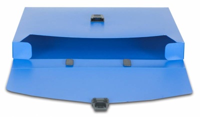 Портфель Бюрократ -BPP01BLUE 1 отдел. A4 пластик 0.7мм синий