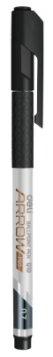 Ручка шариковая Deli EQ10-BK Arrow 0.7мм резин. манжета серый металлик/черный черные чернила