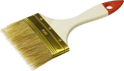 Кисть плоская ЗУБР "УНИВЕРСАЛ-ОПТИМА", светлая щетина, деревянная ручка, 100мм [01099-100_z01]