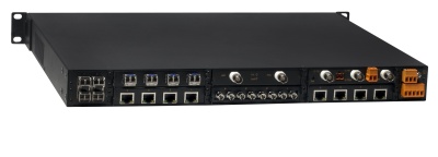 Шасси коммутатора 2 уровня, до 4 Gigabit Ethernet и до 24 Fast Ethernet портов, поддержка синхронизации времени, два блока питания 100-240 В перем./110-220 В пост.