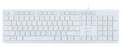 Клавиатура Оклик 550ML белый USB slim Multimedia LED
