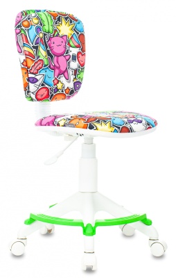 Кресло детское Бюрократ CH-W204/F мультиколор маскарад крестовина пластик подст.для ног пластик белый