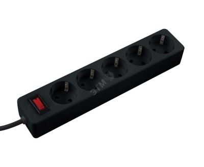 Сетевой фильтр ПВС КОСМОС  3х0.75 черный 5м с выключателем