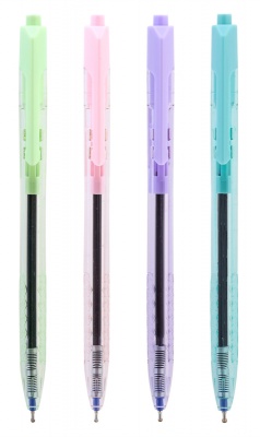 Ручка шариковая Deli EQ03236-1 Arrow авт. 0.7мм прозрачный ассорти синие чернила пластик.стакан (1шт)