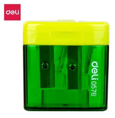 Точилка для карандашей ручная Deli E0574 Cubic 1 отверстие пластик ассорти дисплей