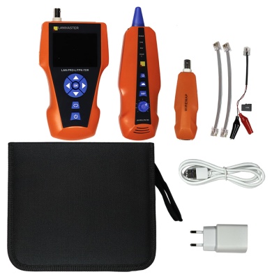 Тестер кабельный Lanmaster LAN-PRO-L/TPK-TDR (упак:1шт) оранжевый