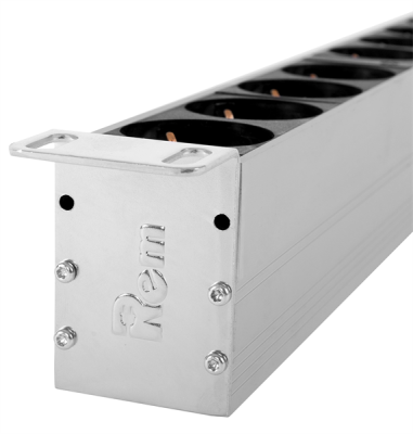 Вертикальный блок розеток Rem-16 с авт. 16 А, 20 Schuko, 16 A, алюм., 33-38U, колодка (R-16-20S-A-1420-K)