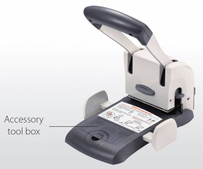 Дырокол Kw-Trio Lever-Tech HD 9546 макс.:100лист. металл/пластик серый отв.:2 с линейкой