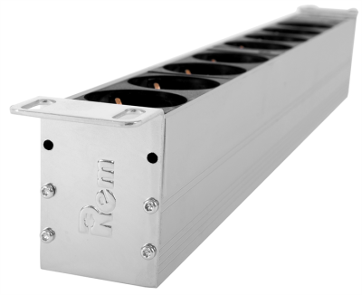 Блок розеток Rem-32 с авт., 6 Schuko, 32А, алюм., 19", колодка (R-32-6S-A-440-K)