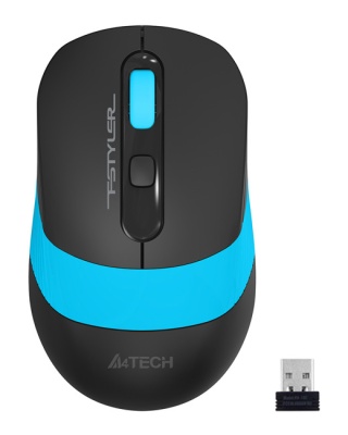 Мышь A4Tech Fstyler FG10S черный/синий оптическая (2000dpi) silent беспроводная USB (4but)