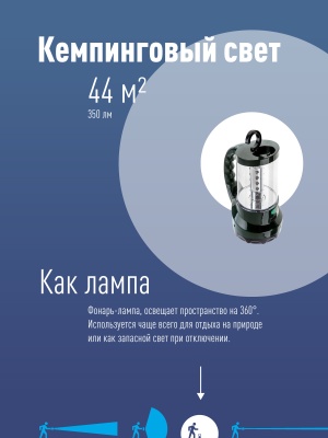 Фонарь-прожектор аккумуляторный , 16 LED + 24 LED, аккум. 4V 2Ah, 190Lm, 350Lm, 15 часов,