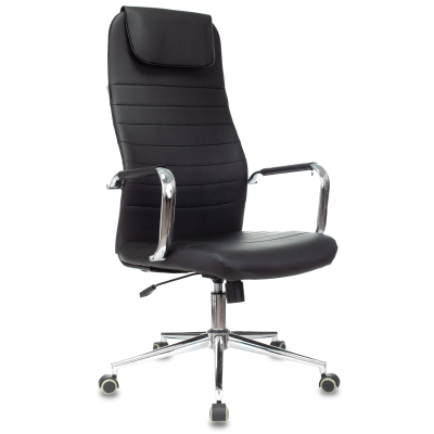 Кресло руководителя Бюрократ KB-9N/ECO черный эко.кожа с подголов. крестовина металл хром