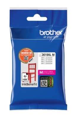 Картридж струйный Brother LC3619XLM пурпурный (1500стр.) для Brother MFC-J3530DW/J3930DW