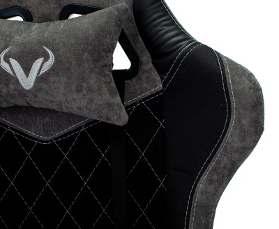 Кресло игровое Бюрократ VIKING 7 KNIGHT Fabric черный текстиль/эко.кожа с подголов. крестовина металл