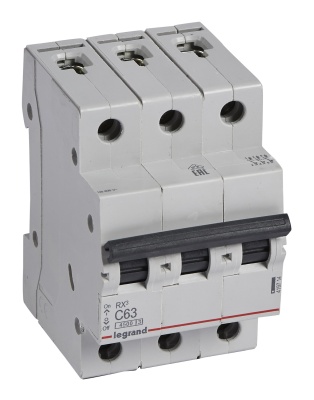 Выключатель автоматический Legrand RX3 419714 63A тип C 4.5kA 3П 400В 3мод
