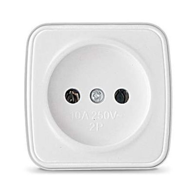 Розетка 1-м ОП Электра 10А IP20 без заземл. бел. Союз 0011