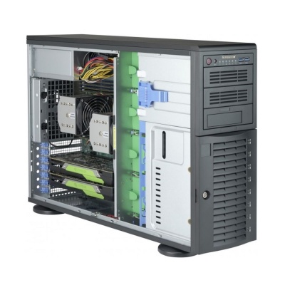 SuperMicro CSE-743AC-1K26B-SQ 8x 3.5"/2.5" SAS3/SATA3 Backplane for Hot-Swappable Drives,Whisper-Quiet (<27dB),Front HDD Door Lock & Side Panel Intrusion Switch,Front I/O Ports: 2x USB 3.0,2x 8cm PWM Fans & 1x 9cm Rear PWM Fan