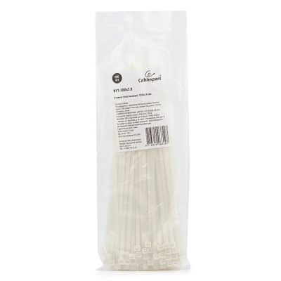 Аксессуары Cablexpert Стяжки NYT-200x3.6 пластиковые 200 мм х 3.6 мм, белые (100 шт.) (066297) (257165)