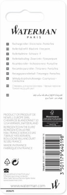 Стержень роллер Waterman (CW1964019) F 0.5мм черные чернила блистер (1шт)