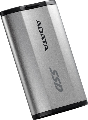 Твердотельный накопитель/ ADATA External SSD SD810, 4000GB, Type-C, USB 3.2 Gen2х2, up to R/W 2000/2000 MB/s, 72.7x44x12.2mm, Silver (5 лет)