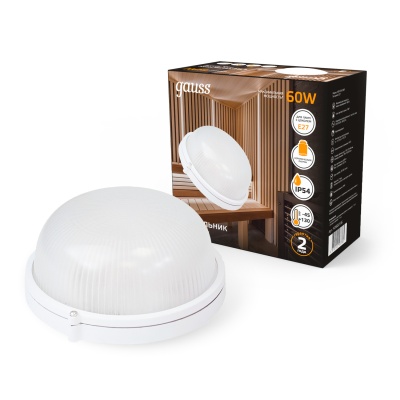 Светильник НБП под лампу E27 1х60 Вт 220-230В IP54 176х82 мм Белый Gauss Gauss 926602106