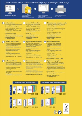 Этикетки Avery Zweckform L4761-25 A4 61x192мм 4шт на листе/80г/м2/25л./белый самоклей. универсальная