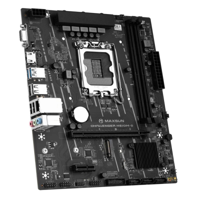 Материнская плата MAXSUN MS-Challenger H610M-D, LGA1700, H610, 2*DDR4, 3*SATA3, M.2, 2*USB 3.2, 4*USB 2.0, 1*PCIEx16, 1*PCIEx1, VGA+HDMI,  mATX (MS-Challenger H610M-D)