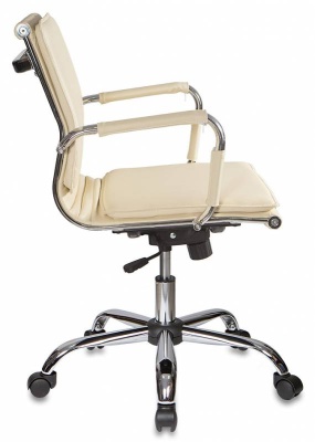 Кресло руководителя Бюрократ Ch-993-Low слоновая кость искусственная кожа низк.спин. крестовина металл хром