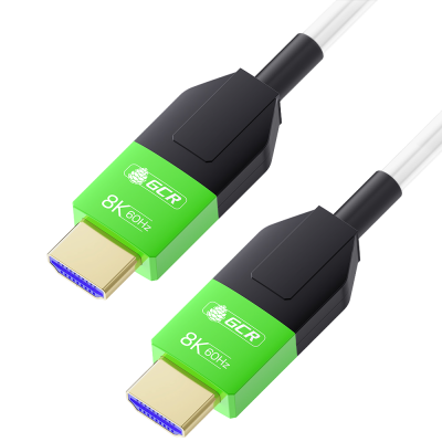 GCR Кабель 20.0m оптический HDMI 2.1 8K 60Hz, 4K 144Hz, высокоскоростной 48.0 Гбит/с, белый GreenConnect GCR-57075