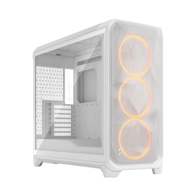 Корпус ПК без блока питания/ Case Fractal Design Meshify 3 XL RGB TG Clear Tint, Full-Tower, 3x140mm ARGB, 2xUSB-A 3.2 + 1xUSB 3.2 Type-C SSI-EEB, SSI-CEB, E-ATX, ATX, mATX, mITX, White